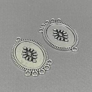 Коннектор металлический Медальон 21х33 мм, цвет Сталь Коннектор металлический Медальон 21х33 мм, цвет Сталь