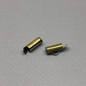 Концевик-трубочка слайдер для украшений 10 мм - бронза