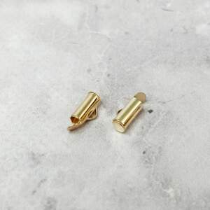 Концевик-трубочка слайдер для украшений 10 мм - золото