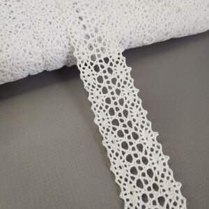 Кружево льняное 2,5 см - Белый (М6342)