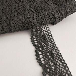 Кружево льняное 4,5 см - Черный (М6599)
