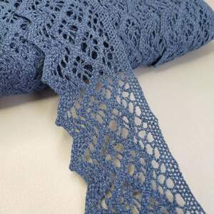 Кружево льняное 5см - Темно синий (М6368)