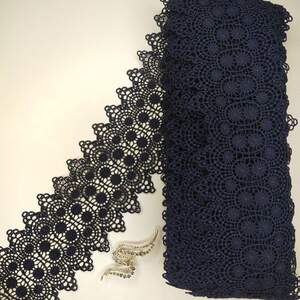 Кружево макраме Sindtex 10см (20м) Цвет - Синий тёмный (21-Y12168-2)