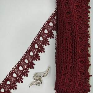 Кружево макраме Sindtex 5см (20м) Цвет - Бордовый (01-Y10495-2) Кружево макраме Sindtex 5см (20м) Цвет - Бордовый (01-Y10495-2)