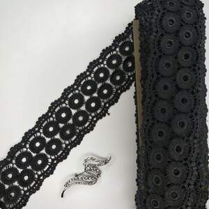 Кружево макраме Sindtex 6,5см (13м) Цвет - Черный (17-HL0301-2) Кружево макраме Sindtex 6,5см (13м) Цвет - Черный (17-HL0301-2)