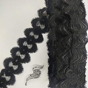 Кружево макраме Sindtex 7см (13м) Цвет - Черный (10-L0434-7)