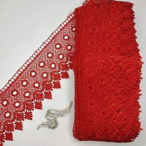 Кружево макраме Sindtex 8см (13м) Цвет - Красный (31-SF3062-3)