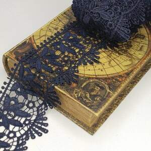 Кружево макраме Sindtex 8см (13м) Цвет - Синий темный (729-116-154) Кружево макраме Sindtex 8см (13м) Цвет - Синий темный (729-116-154)