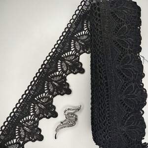 Кружево макраме Sindtex 8см (13м) Цвет - Черный (02-T1169-4) Кружево макраме Sindtex 8см (13м) Цвет - Черный (02-T1169-4)