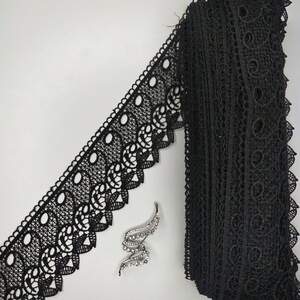 Кружево макраме Sindtex 8см (20м) Цвет - Черный (03-Y12460-3)