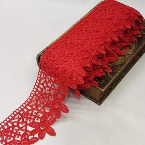 Кружево макраме Sindtex 9см (13м) Цвет - Красный (729-93-026) Кружево макраме Sindtex 9см (13м) Цвет - Красный (729-93-026)