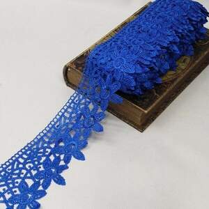 Кружево макраме Sindtex 9см (13м) Цвет - Синий электрик (729-93-040) Кружево макраме Sindtex 9см (13м) Цвет - Синий электрик (729-93-040)