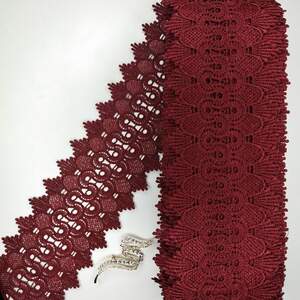 Кружево макраме Sindtex 9см (20м) Цвет - Бордовый (23-Y12169-2)