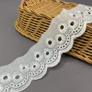 Кружево на батисте Прошва 5 см - белоснежный