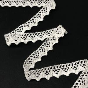 Кружево натуральное лен 2 см, - Белый (лен-1370) Кружево натуральное лен 2 см, - Белый (лен-1370)