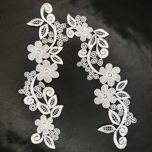 Лейсы кружевные фрагменты Sindtex - Белый (ЛК-T804W)