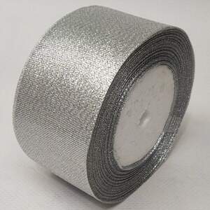 Лента парча 5 см бунт - 23 метра, цвет серебро