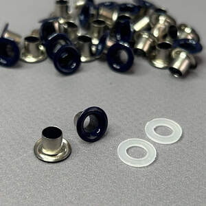 Люверс с пластиковым кольцом - синие D-5мм (100шт) (матр.00254)