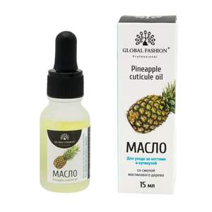 Масло для кутикулы с пипеткой Global Fashion ананас, 15мл Масло для кутикулы с пипеткой Global Fashion ананас, 15мл