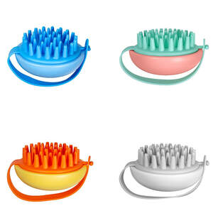 Массажная щетка шабер для мытья головы и волос с ручкой-ремнем Массажная щетка шабер для мытья головы и волос с ручкой-ремнем