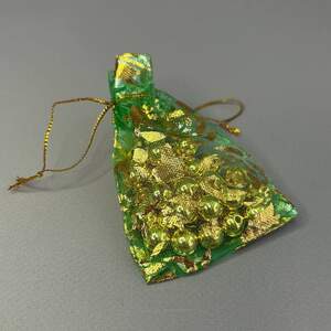 Мешочек подарочный из органзы 7х9 см - зеленый