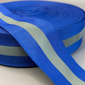 На метраж лента-тесьма светоотражающая 5см, электрик На метраж лента-тесьма светоотражающая 5см, электрик