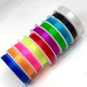 Набор 10 шт цветной силиконовой нити-резинки для бижутерии 0,8 мм 6,5 метров Набор 10 шт цветной силиконовой нити-резинки для бижутерии 0,8 мм 6,5 метров