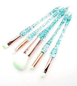 Набор кисточек для макияжа Бирюзовый, 5шт