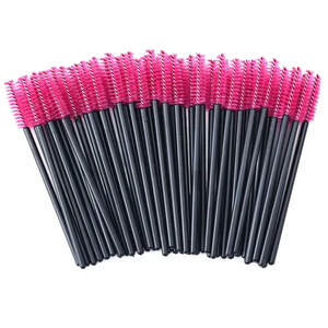 Нейлоновые щеточки для расчесывания ресниц и бровей Малиновые, 50шт Нейлоновые щеточки для расчесывания ресниц и бровей Малиновые, 50шт