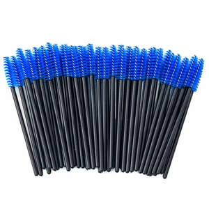 Нейлоновые щеточки для расчесывания ресниц и бровей Синие, 50шт Нейлоновые щеточки для расчесывания ресниц и бровей Синие, 50шт