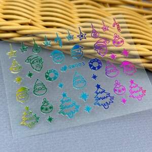 Новогодние 3D наклейки 003 для дизайна ногтей