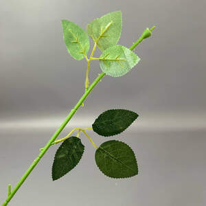 Ножка литая одиночная для розы с 2 листьями, 66 см