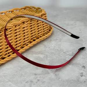 Обруч для волос атласный 6 мм - красный