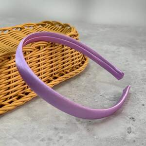 Обруч для волос атласный 9 мм - сиреневый