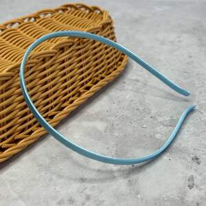 Обруч для волос с атласной лентой 5мм - голубой Обруч для волос с атласной лентой 5мм - голубой