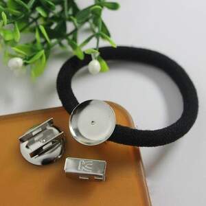 Основа для резинки с защелкой 29 мм - серебро Основа для резинки с защелкой 29 мм - серебро