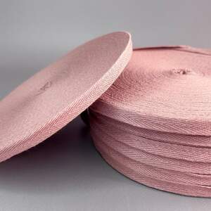 Пастельно розовая киперная лента 1 см (киперная тесьма 10мм)