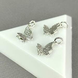 Подвеска Бабочка (гиппоаллергенный сплав) 11х13 мм, - светлое сребро