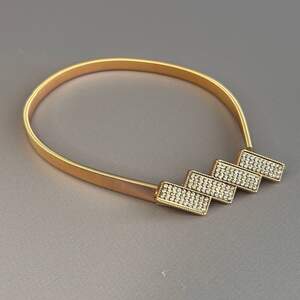 Подхват для штор металлический со стразами - Доминошки розовое золото Подхват для штор металлический со стразами - Доминошки розовое золото