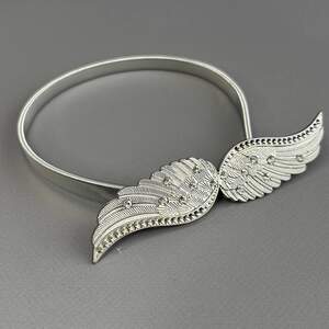 Подхват для штор металлический со стразами - Крылья серебро Подхват для штор металлический со стразами - Крылья серебро