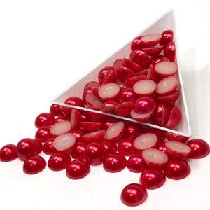 Полубусины перламутровые 10 мм, 10 гр/уп цвет - красный Z1 Полубусины перламутровые 10 мм, 10 гр/уп цвет - красный Z1