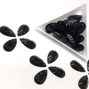 Полубусины пришивные капля граненые 12х20мм, 25 шт цвет - черный Полубусины пришивные капля граненые 12х20мм, 25 шт цвет - черный