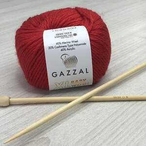 Пряжа Gazzal Baby Wool XL цвет 811 Красный