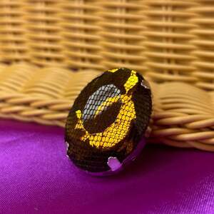 Стразы в цапах пришивные, овальные 28х40 мм - янтарный