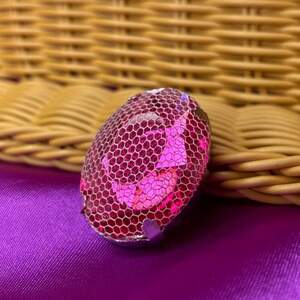 Стразы в цапах пришивные, овальные 30х40 мм - розовый