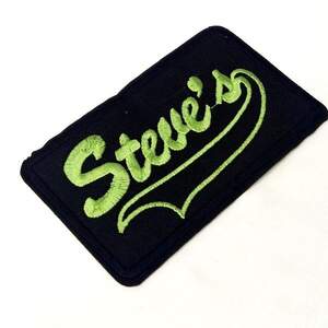 Термонаклейка-нашивка Steves-5,5х10см салатовая надпись
