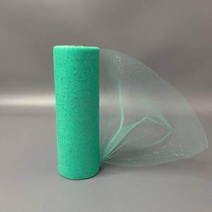 Фатин в рулоне с напылением - 15см, моток 9 м - бирюзовый