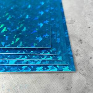 Фоамиран голограмма 1,8 мм, 1 лист А4 - голубой