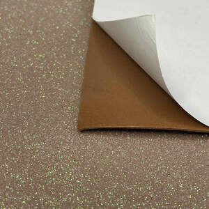 Фоамиран мокко с глиттером клеевая основа1,6 мм, 1 лист А4