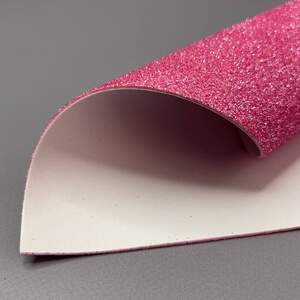 Фоамиран с глиттером на клеевой основе 1,6 мм, - 1 лист А4 - розовый темный (#025)